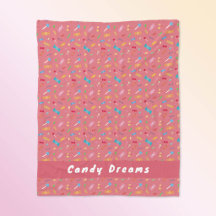 Manta de felpa personalizada Coral Pink 'Candy Dre