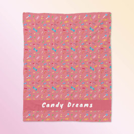 Polar Manta de felpa personalizada Coral Pink Candy Drea