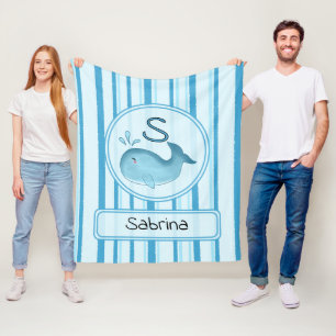 Polar Manta de felpa personalizada de ballena bebé linda