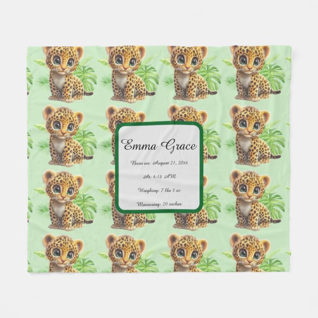 Polar Manta de felpa personalizada de bebé leopardo jung (Frente (Horizontal))