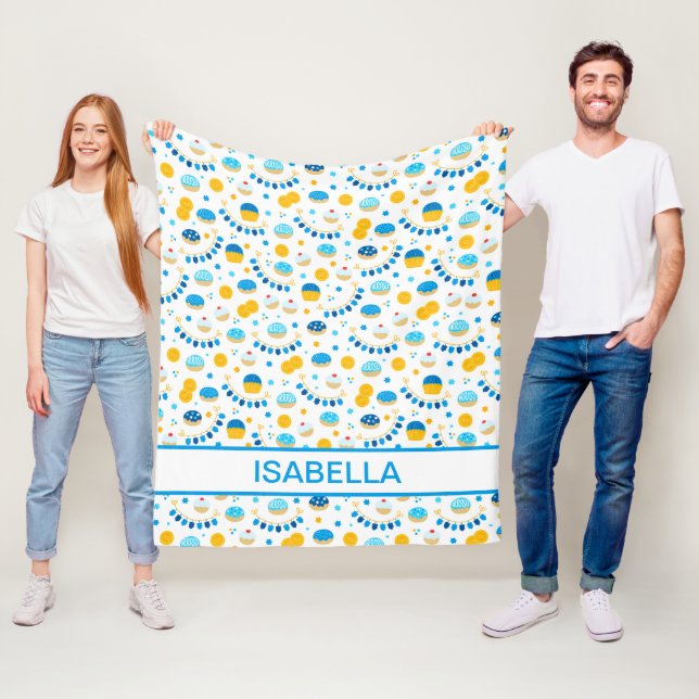 Polar Manta de felpa personalizada de Hanukkah moderna (In situ)