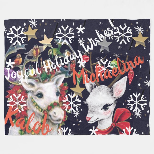 Polar Manta de felpa personalizada de reno (Frente (Horizontal))