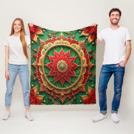 Polar Manta de felpa roja verde decorativa