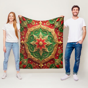 Polar Manta de felpa roja verde decorativa
