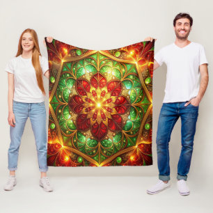 Polar Manta de felpa roja verde decorativa
