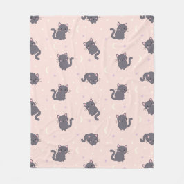Polar Manta de felpa rosa con gato gris lindo