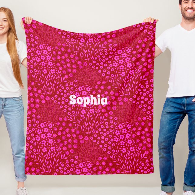 Polar Manta de felpa rosa intenso con nombre floral para (Subido por el creador)