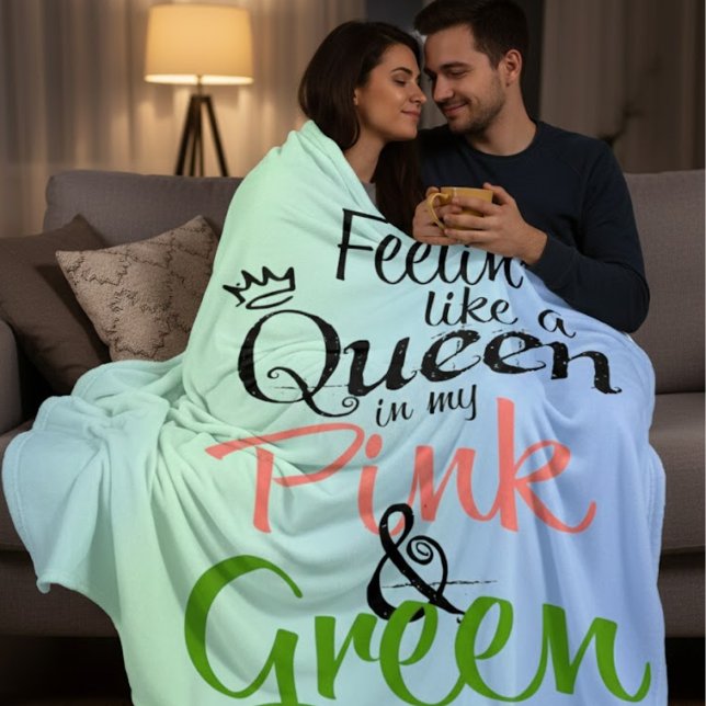 Polar Manta de felpa suave con gradiente rosa y verde pe (Subido por el creador)