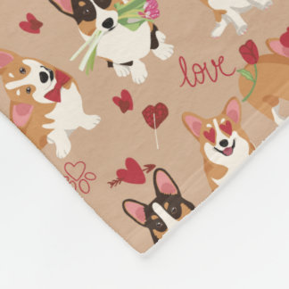 Polar Manta de felpa suave con patrón de amor de Corgi p