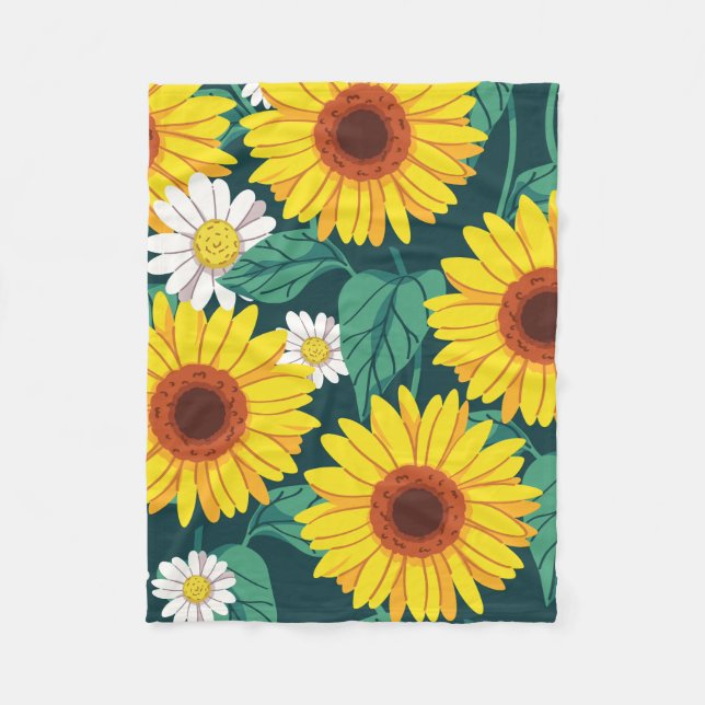 Polar Manta de felpa Sunflower Meadow (Anverso)