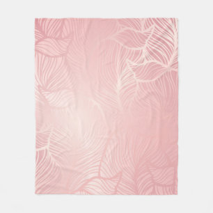 Polar Manta de felpa vintage rosa dorado Damask