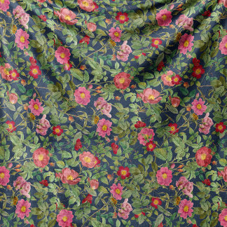 Polar Manta de felpa Vintage Wild Rose en azul marino