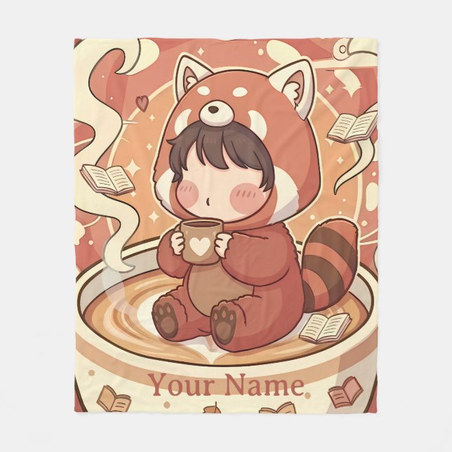 Polar Manta de felpa Warm & Cozy Red Panda Brew (Anverso)