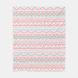 Polar Manta de fleece con patrón tribal pastel, mediana