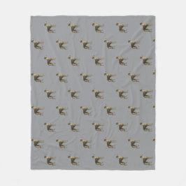 Polar Manta de fleece de Whippet con fondo gris