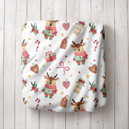 Polar Manta de Fleece Personalizada de Reno para Navidad