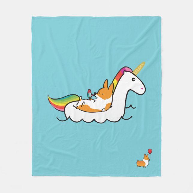 Polar Manta de Floatie del unicornio del Corgi (Anverso)