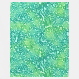 Polar manta de flores de batik verde