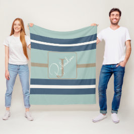 Polar Manta de franela azul menta bronceada personalizad