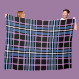 Polar Manta de franela de cuadros – Cuadros azules y lav