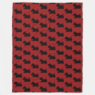 Polar Manta de franela retro roja de terrier escocés
