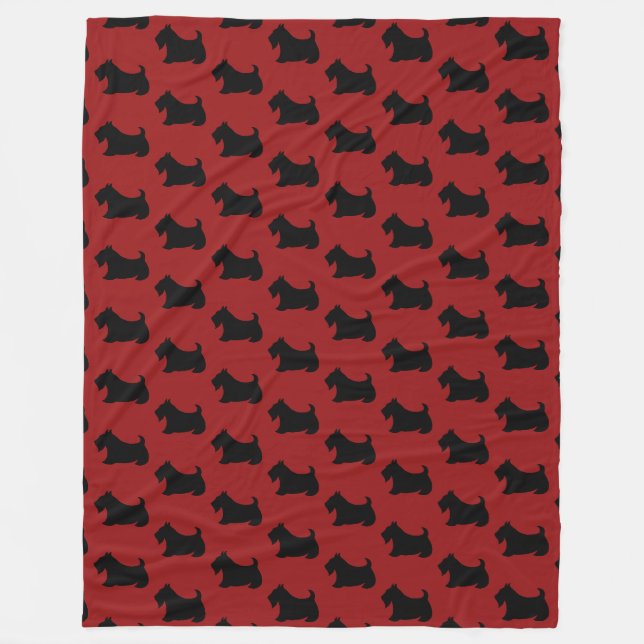 Polar Manta de franela retro roja de terrier escocés (Anverso)
