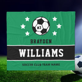 Polar Manta de fútbol personalizada verde con nombre y n