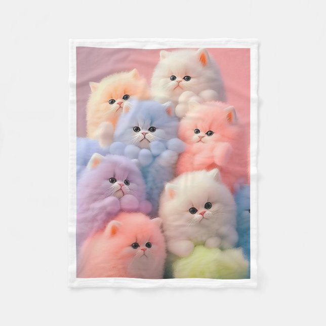 Polar Manta de Gatitos Pastel Suave (Anverso)