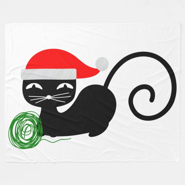 Polar manta de gatos santa de navidad (Frente (Horizontal))