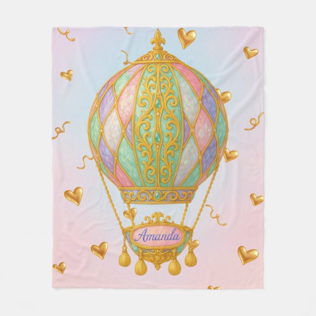 Polar Manta de globo aerostático con corazón pastel pers (Anverso)