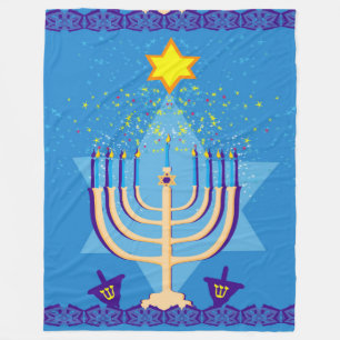 Polar manta de hanukkah menorah