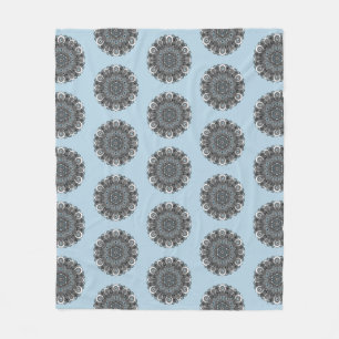 Polar Manta de la mandala del gris azul
