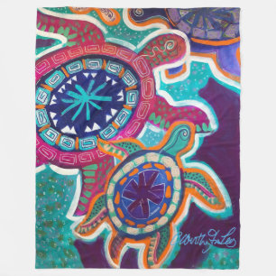 Polar manta de la tortuga 60x80 con el arte aborigen