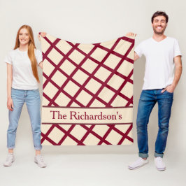 Polar Manta de Lattice Cremosa Burgundy Personalizada El