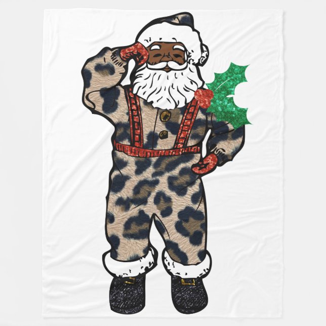 Polar manta de leopardo santa claus (Anverso)
