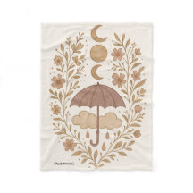 Manta de Lluvia Boho Luna Mística | Agregar Texto/