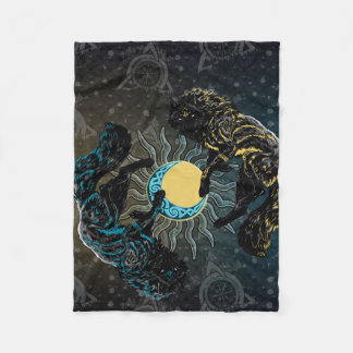 Polar Manta de lobos vikingos luna sol mitología nórdica