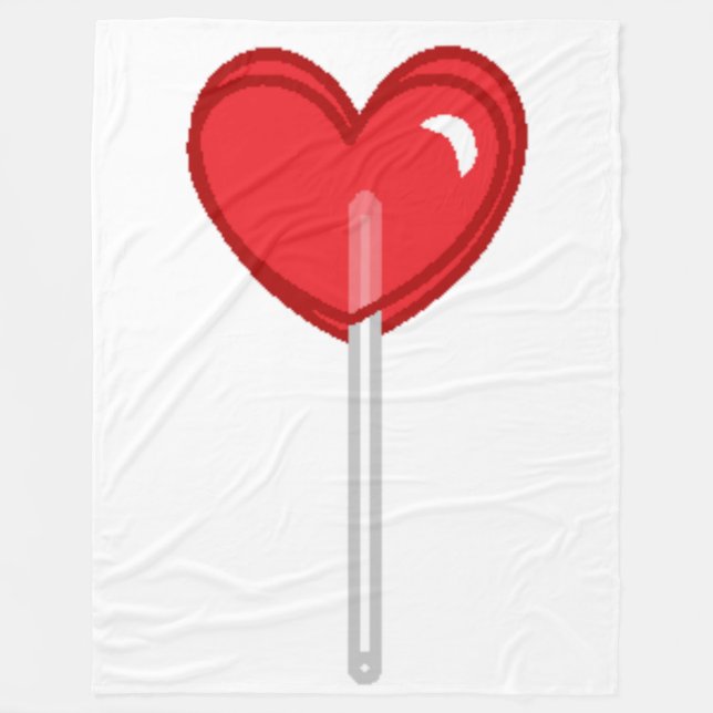 Polar manta de lollipop de corazón rojo (Anverso)