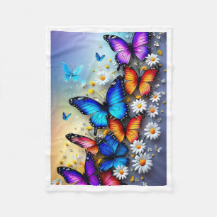 Polar Manta de Mariposas Coloridas y Margaritas