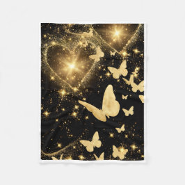 Polar Manta de mariposas y corazones dorados de ADOM