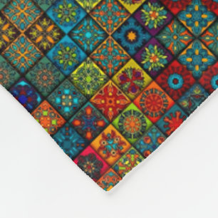Polar Manta de mosaico de baldosas coloridas ADOM