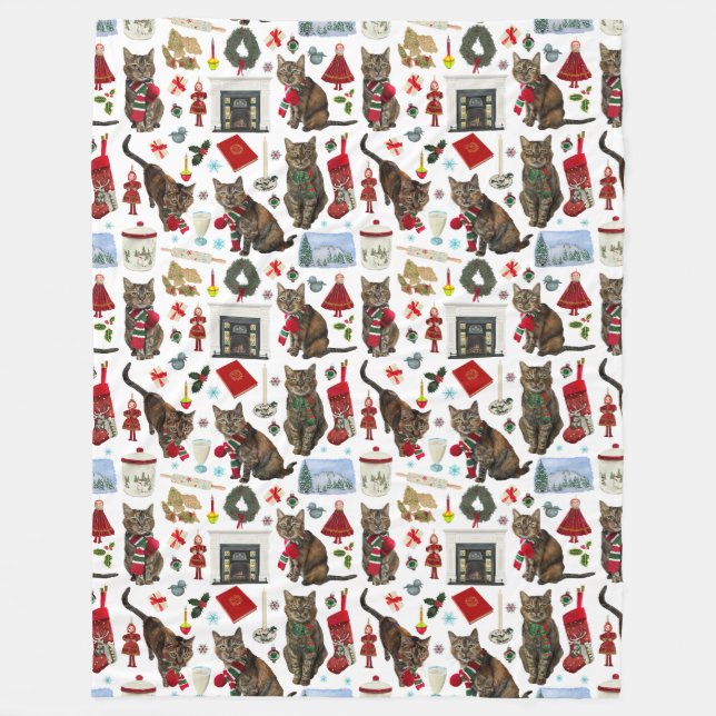 Polar Manta de Navidad de gato (Anverso)