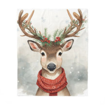 Manta de Navidad de Reno Cute para Invierno Cálido