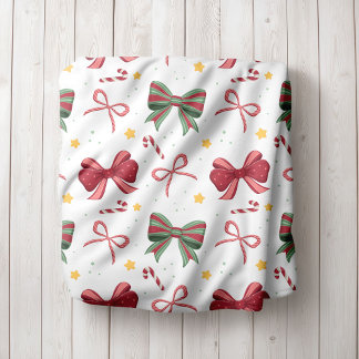 Polar Manta de Navidad Personalizada con Lazos de Felpa