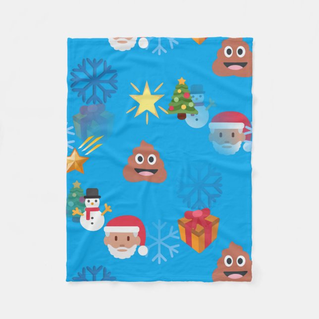 Polar manta de navidades de caca de emoji (Anverso)