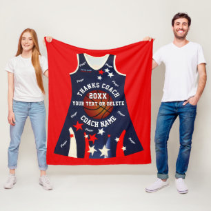 Polar Manta de NetBall en blanco pedida a medida