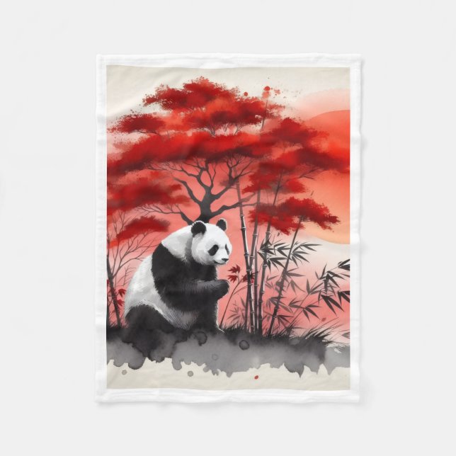 Polar Manta de panda del bosque de bambú rojo ADOM (Anverso)