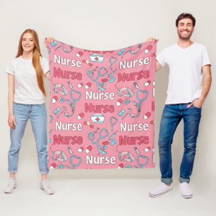 Polar Manta de patrón continuo de vida de enfermera rosa