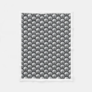 Polar Manta de patrón geométrico hexagonal 3D gris y neg