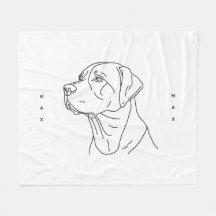 Manta de Pet de Fleece con Arte de Línea Minimalis